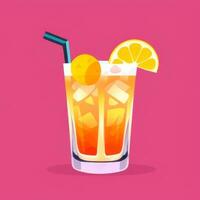 ai generiert Alkohol Cocktail Getränke Symbol Clip Kunst Aufkleber Dekoration einfach Hintergrund foto