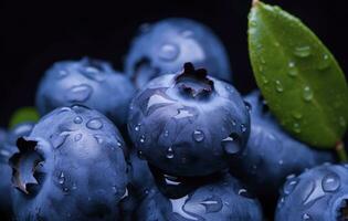 ai generiert nass Blaubeere Frucht. ai generiert foto