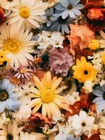 ai generiert Sommer- Blumen filmisch Foto nahtlos Muster. hoch Qualität. ai generativ