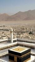 ai generiert eid al-fitr Geist Mekka Kaaba im Ramadan Feier foto