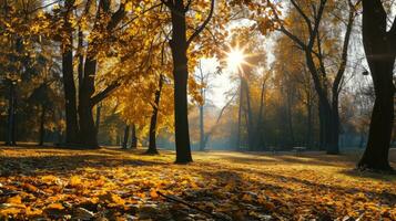 ai generiert Panorama von ein tolle Herbst szenisch Landschaft foto