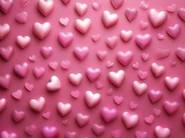 ai generiert romantisch glühend Herzen Bild neural Netzwerk entworfen Valentinstag Hintergrund foto
