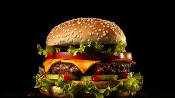 ai generiert köstlich und saftig Rindfleisch Burger ai generativ foto