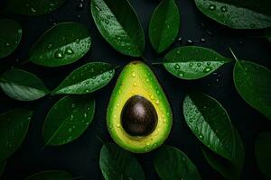 ai generiert Porträt Avocado mit Blatt ai generativ foto