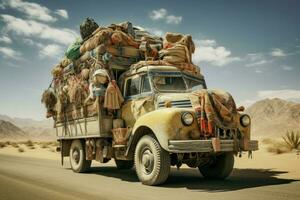 ai generiert szenisch Mann Reise im Ägypten Transport. generieren ai foto