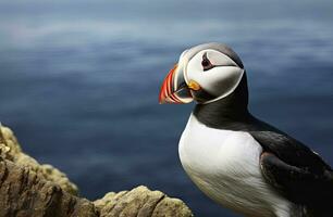 ai generiert atlantisch Papageientaucher Vogel. ai generiert foto