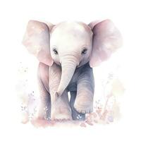 ai generiert Aquarell Baby Elefant. ai generiert foto