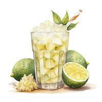 ai generiert Aquarell Jack Obst Sahne Limonade, japanisch Limonade. ai generiert foto