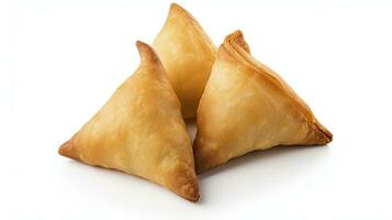 ai generiert lecker Samosa isoliert auf Weiß Hintergrund. ai generiert. foto