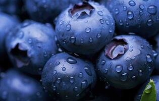 ai generiert nass Blaubeere Frucht. ai generiert foto