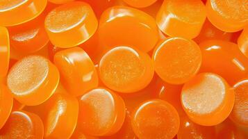 ai generiert Süss Orange Süßigkeiten Essen foto