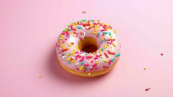 ai generiert Dessert Sträusel Krapfen Essen foto