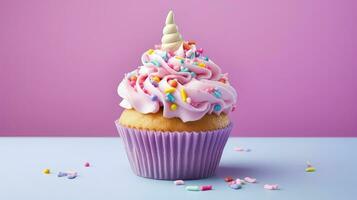 ai generiert Glasur isoliert Cupcake Essen foto