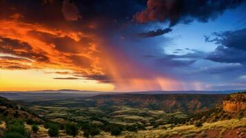 ai generiert Sandstein Mesa Hügel Landschaft foto