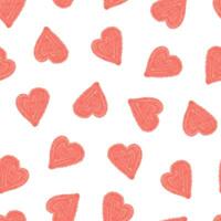 rot Herzen nahtlos wiederholen Muster Digital Aquarell Illustration, Symbol von Liebe einfach Ornament zum st Valentinstag Urlaub Feierlichkeiten, Textil, Banner, Einladungen, festlich Dekor foto