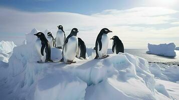 ai generiert Wale Antarktis Tundra Landschaft foto
