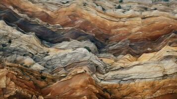 ai generiert Erosion falten Berge Landschaft foto