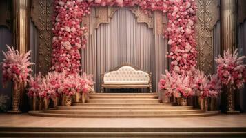 ai generiert charmant Hochzeit Hintergrund Design zum Ihre Projekt foto