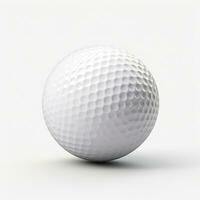 ai generiert Golf Ball auf Weiß Hintergrund. Sport, Spiel, Hobby foto