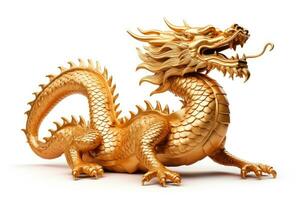 ai generiert golden Chinesisch Drachen. ein Symbol von Glück und der Wohlstand während Chinesisch Neu Jahr Feierlichkeiten. foto