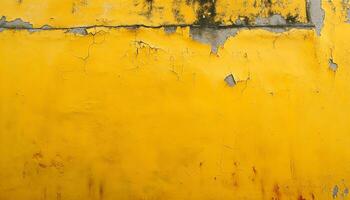 ai generiert Gelb Farbe auf ein Mauer mit ein Gelb Hintergrund foto