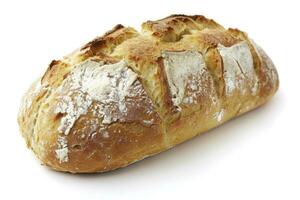 ai generiert frisch Brot auf Weiß Hintergrund foto