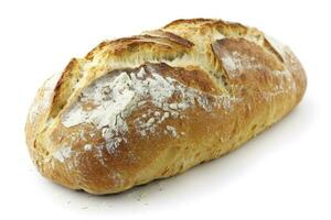 ai generiert frisch Brot auf Weiß Hintergrund foto