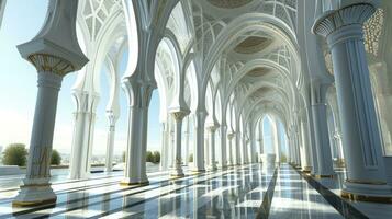 ai generiert tolle die Architektur Design von Muslim Moschee Ramadan foto