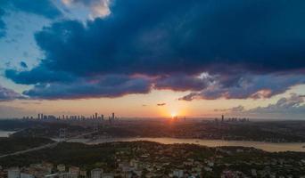 Sonnenuntergang Istanbul Bosporus-Panorama foto