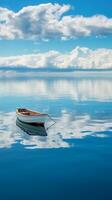 ai generiert minimalistisch Foto ein Schiff auf Meer