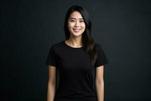 ai generiert Porträt von ein asiatisch schön jung Frau auf isoliert Hintergrund generativ ai foto