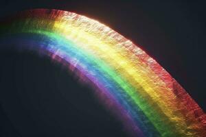 ai generiert schön detailliert Regenbogen gegen ein tief schwarz Hintergrund foto