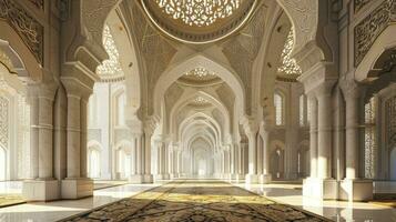 ai generiert tolle die Architektur Design von Muslim Moschee Ramadan foto