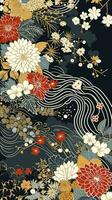 ai generiert japanisch Kunst Muster Illustration foto