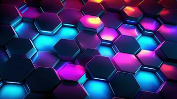 ai generiert Hexagon mit Hexagon Hintergrund generativ ai foto