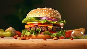 ai generiert Burger 3d generativ ai foto