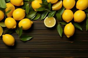 ai generiert Zitrone Obst auf isoliert Küche Tabelle Hintergrund Fachmann Werbung Fotografie foto