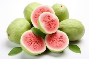ai generiert Lager Foto von reif Guave Obst im das Küche Tabelle Fachmann Werbung Essen Fotografie