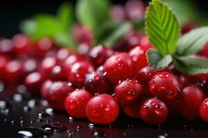 ai generiert Cranberry isoliert Küche Tabelle Hintergrund Fachmann Werbung Essen Fotografie foto