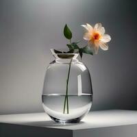 ai generiert Vase Glas modern Weiß Vase Blume minimalistisch Innere Dekor. ai generativ foto