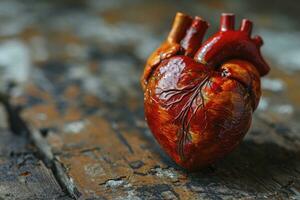 ai generiert Mensch intern Organ mit Herz foto
