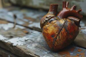 ai generiert Mensch intern Organ mit Herz foto