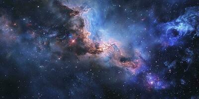 ai generiert Nacht Himmel Universum gefüllt mit Sterne, Nebel und Galaxis. foto