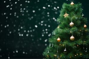 ai generiert klein schön dekoriert Weihnachten Baum foto