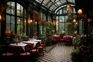 ai generiert das luxuriös Restaurant ist ordentlich vereinbart worden Fachmann Fotografie foto