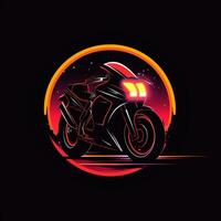 ai generiert ein futuristisch Logo von ein Motorrad. generativ ai foto