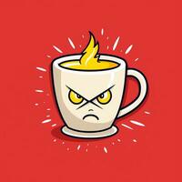 ai generiert ein Comic Kaffeetasse Logo. generativ ai foto