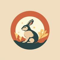 ai generiert ein retro Logo von ein Hase. generativ ai foto