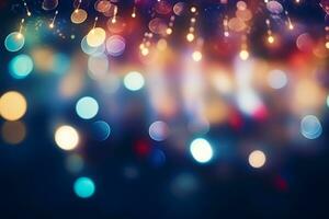 ai generiert bunt Weihnachten Bokeh Hintergrund foto