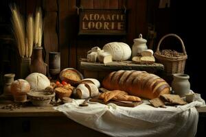 ai generiert köstlich Laib Bäckerei Brot. generieren ai foto